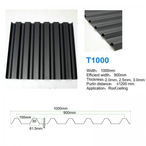 T1000黒高ピークASA PVC UPVC屋根瓦良い防水屋根シート